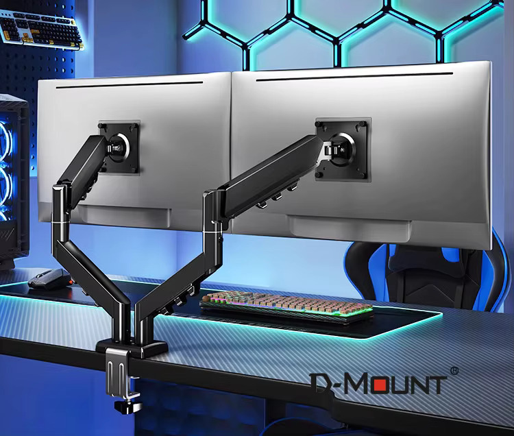 Tablet Lap Desk - D290 Metall 13'-32' Doppelmonitor-Desktop-Ständer mit Gasfederarm,