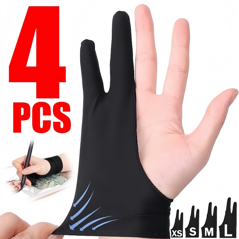 Drawing Glove Artist - Anti-Touch-Zeichenhandschuhe aus Acrylfaser, Handbemalungshandschuhe mit zwei