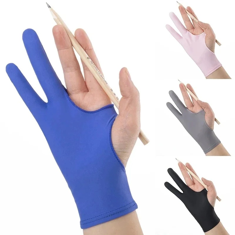Drawing Glove Artist - 1/4 Stück Anti-Fouling-Zwei-Finger-Anti-Touch-Malhandschuh für Zeichentablet, rechter