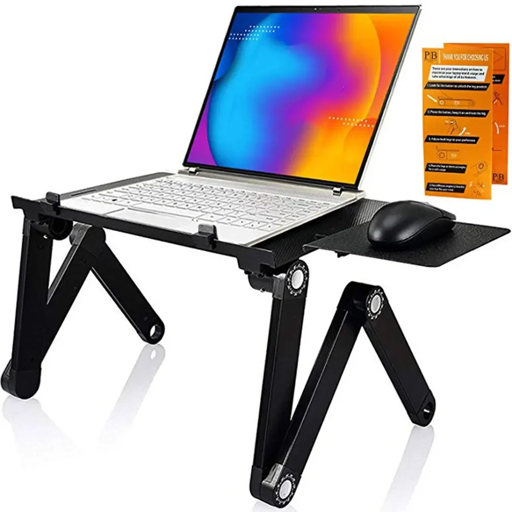 Tablet Lap Desk - Laptop-Tisch aus Aluminiumlegierung, zusammenklappbarer Notebook-Desktop-Ständer mit