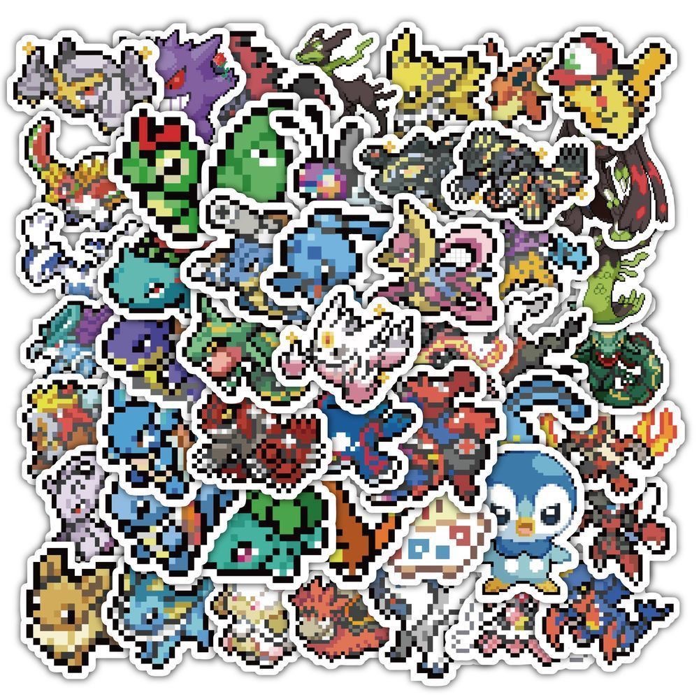 60 Stück Pixel-Pokémon-Aufkleb – Tablet Cute Accessories Bewertung und Preis
